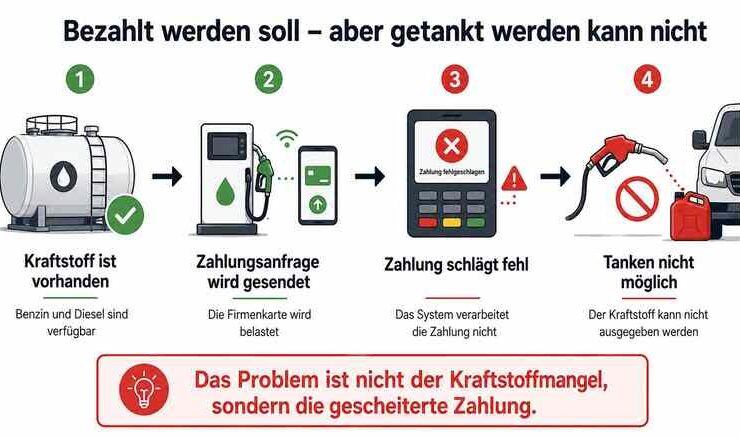 Bezahltes Benzin, aber kein Zugriff